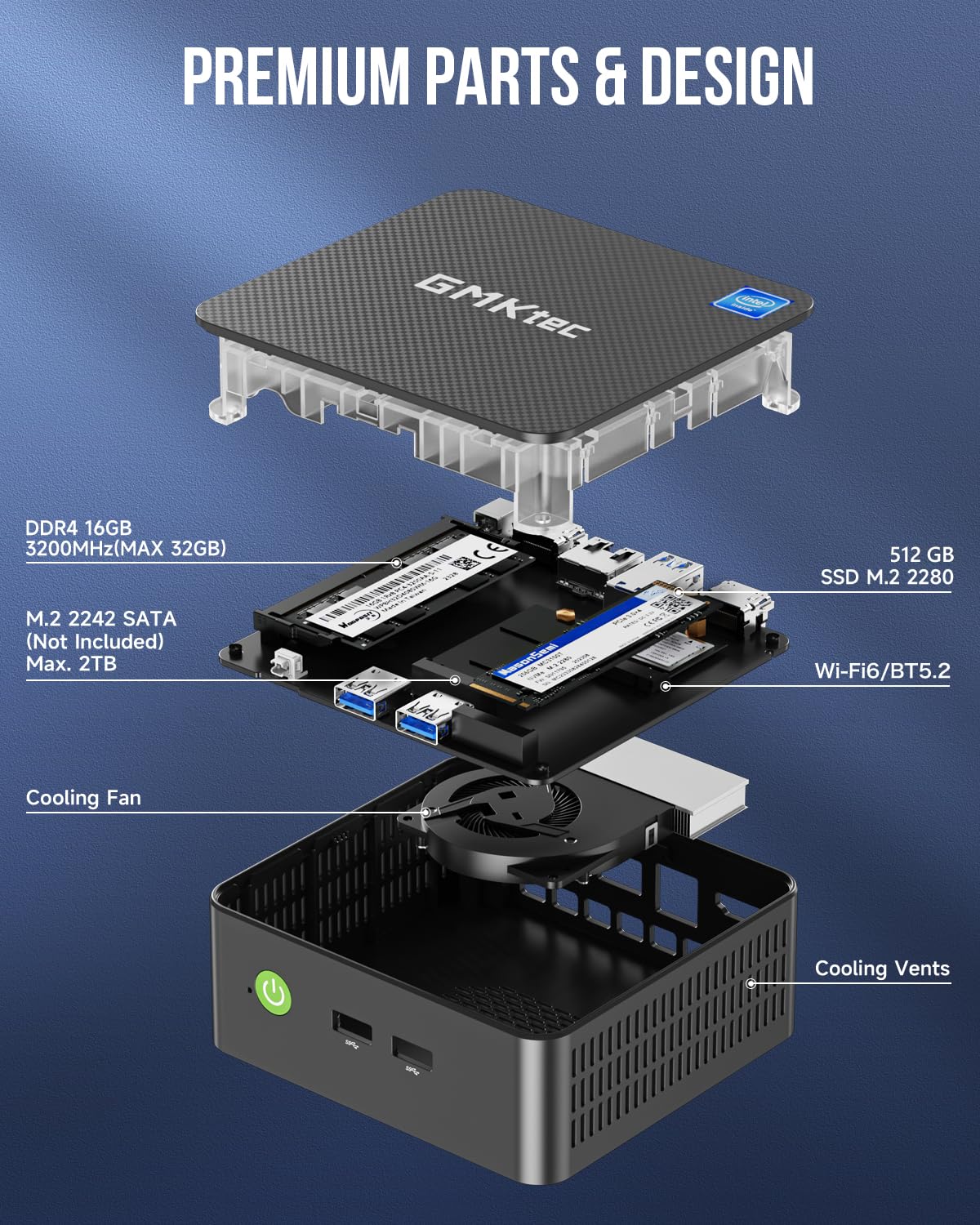GMKtec Mini PC, Intel Twin Lake N150 (Upgraded N100), 16GB DDR4